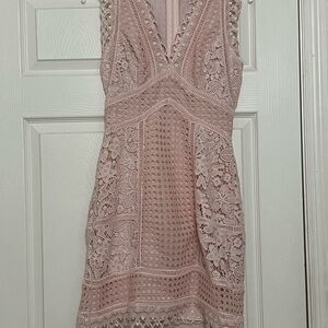 French Connection Blush Lace Mini Dress